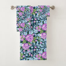 Blumenmuster-Blume in Vollblut Blau Lila
