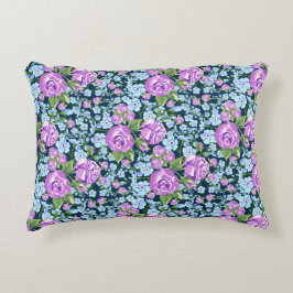 Blumenmuster-Blume in Vollblut Blau Lila Dekokissen