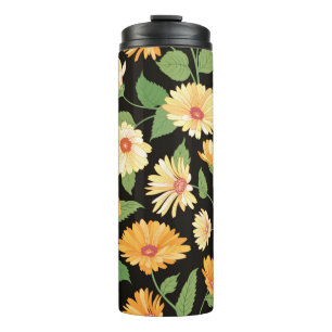 Blumenmuster. Blume mit nahtlosem Hintergrund Thermosbecher