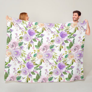 *~* Blumenmuster-Blume-Muster Druckzeiger Weiß Fleecedecke