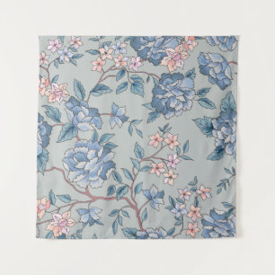 Blumenmuster. Blume nahtloser Hintergrund. Flouri Wandteppich