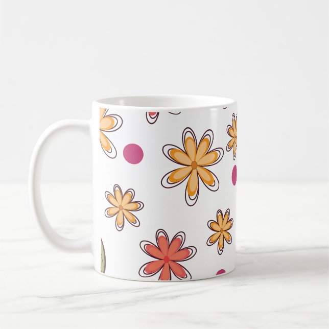 Blumenmuster Blumen florales Design botanisch Blum Kaffeetasse (Links)