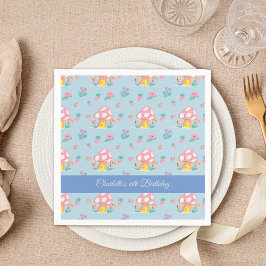 Blumenmuster Blumenmuster Blaue Geburtstag Serviette