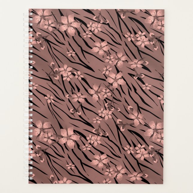 Blumenmuster, braun, Tigermuster Planer (Vorderseite)