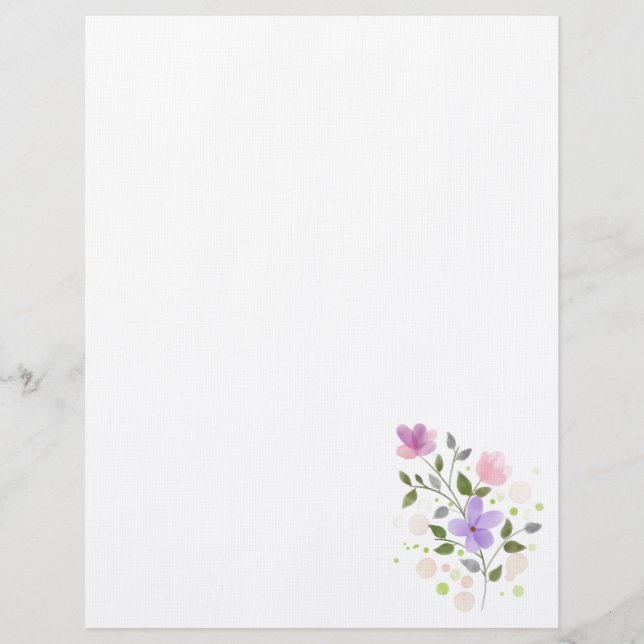 Blumenmuster Briefbogen (Vorderseite)