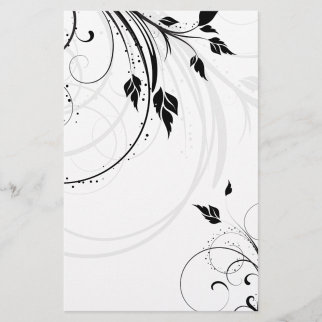 Blumenmuster-Briefpapier Briefpapier (Vorderseite)