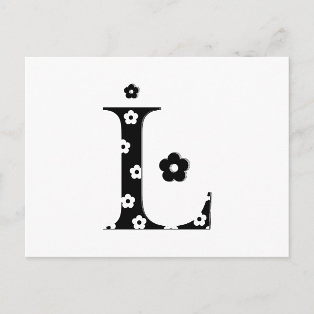 Blumenmuster Buchstabe L Postkarte (Vorderseite)