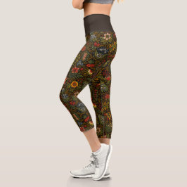 Blumenmuster Capri Leggings