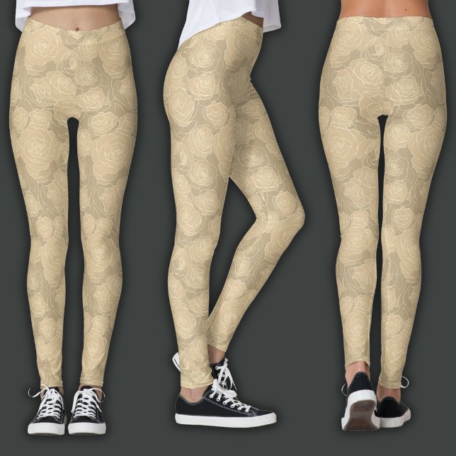 Blumenmuster | Champagner-Rose Leggings (Von Creator hochgeladen)