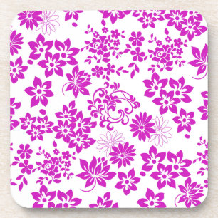 Blumenmuster D02.pink.b Getränkeuntersetzer
