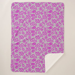 Blumenmuster D02.pink.b Gray BG Sherpadecke