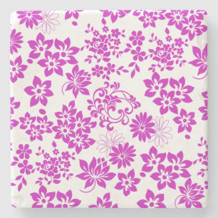 Blumenmuster D02.pink.b Steinuntersetzer