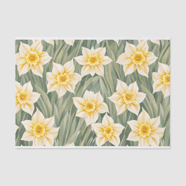 Blumenmuster Daffodische Blume Seidenpapier (Vorderseite)