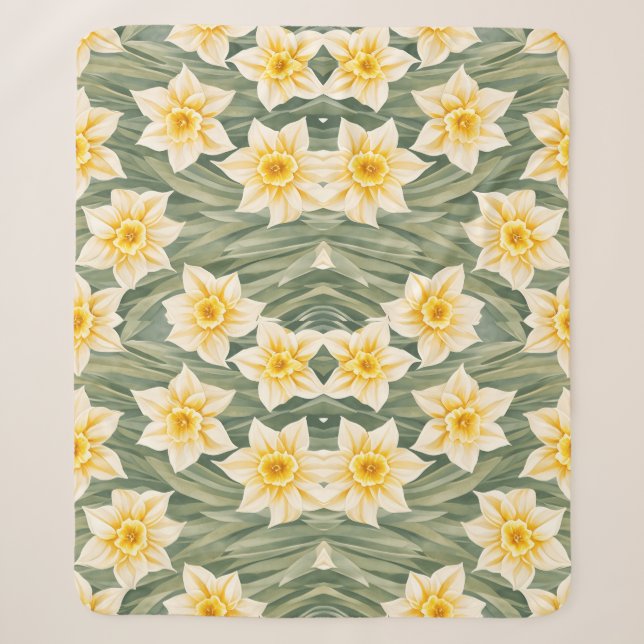 Blumenmuster Daffodische Blume Sherpadecke (Vorderseite)