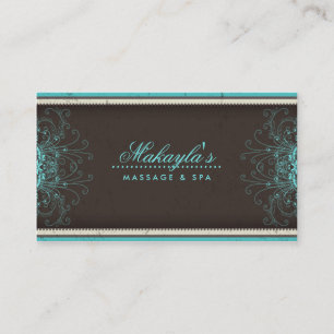 Blumenmuster Damast Elegant Modern Klassisch Retro Visitenkarte
