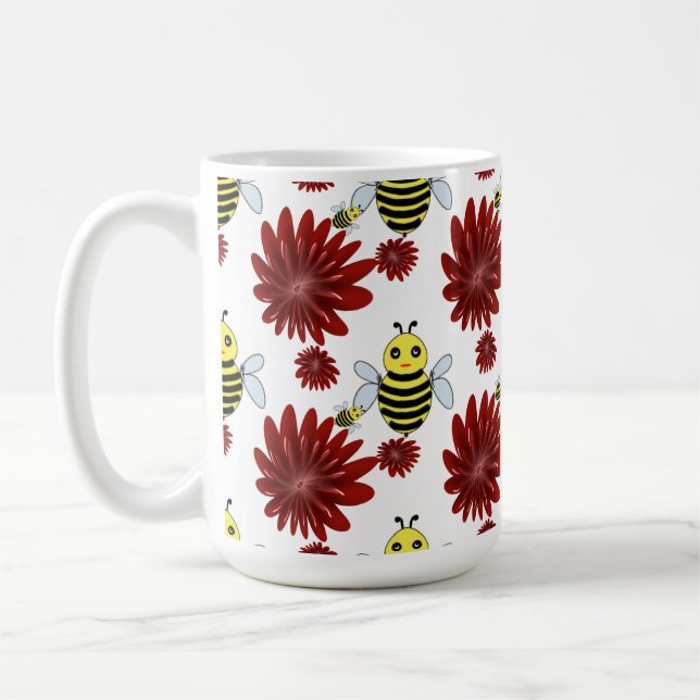 Blumenmuster der Bienen  Kaffeetasse (Links)