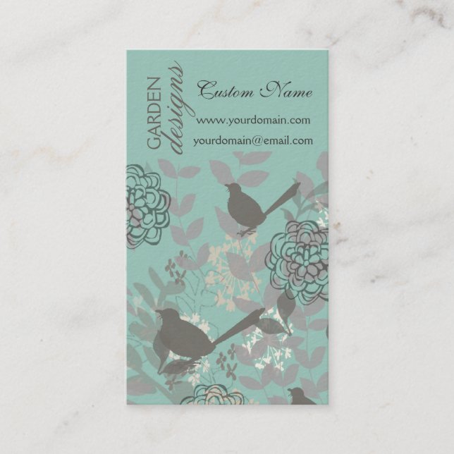 Blumenmuster der cooler Garten-niedliches Vogel-N Visitenkarte (Vorderseite)