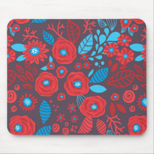 Blumenmuster der Doodle Mousepad