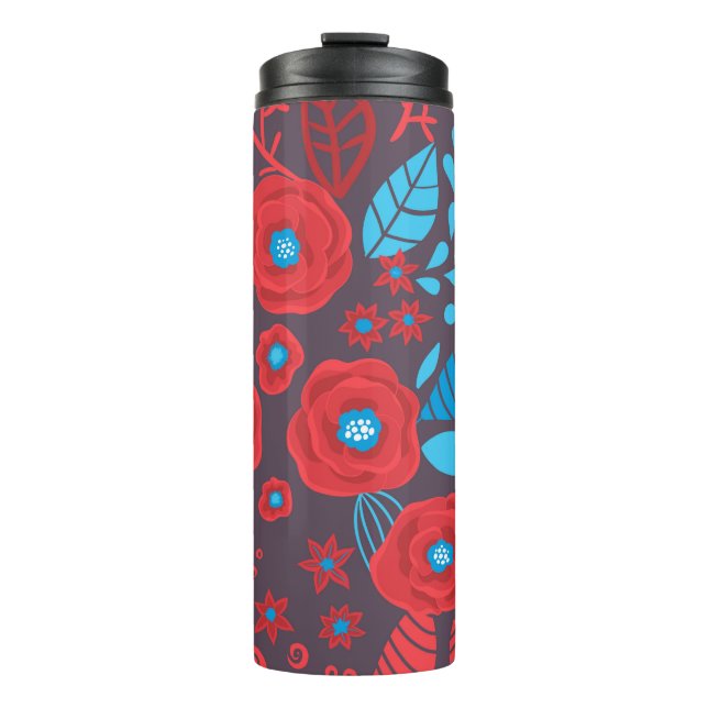 Blumenmuster der Doodle Thermosbecher (Vorderseite)