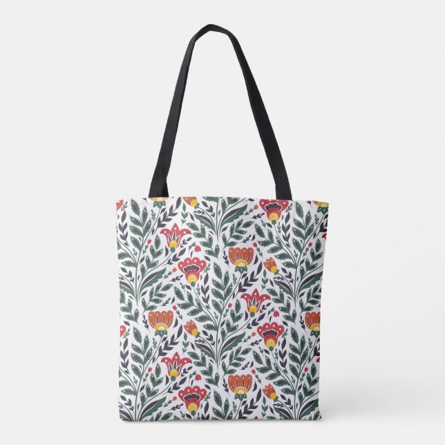 Blumenmuster der Folklorekunst Tasche (Rückseite)