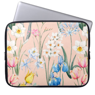 Blumenmuster der Wasserfarbe, botanische Erkrankun Laptopschutzhülle