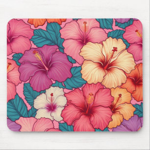 Blumenmuster des tropischen Hibiskus Mousepad