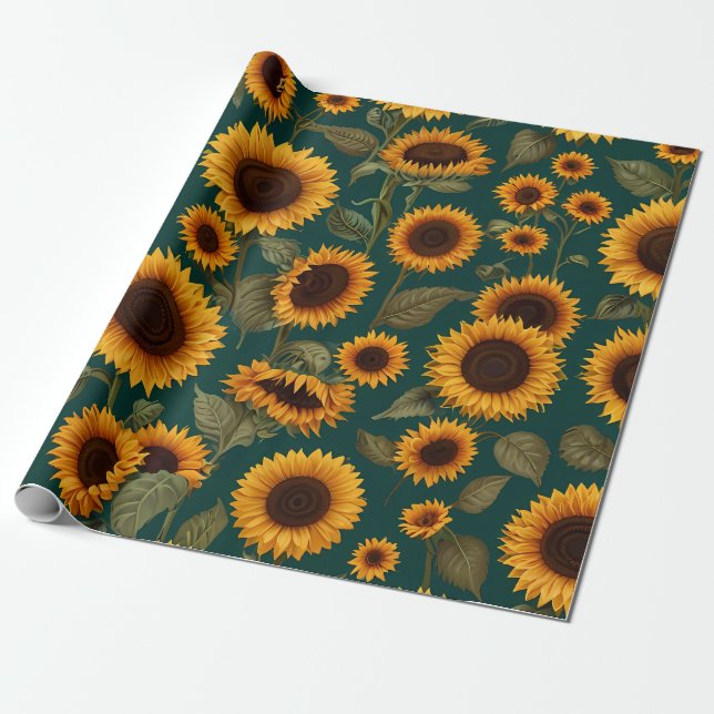 Blumenmuster-Design Geschenkpapier (Ungerollt)