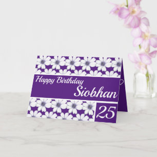 Blumenmuster-Design Lila Geburtstag Karte