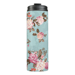 Blumenmuster-Design Textilillustrationskunst, Rück Thermosbecher