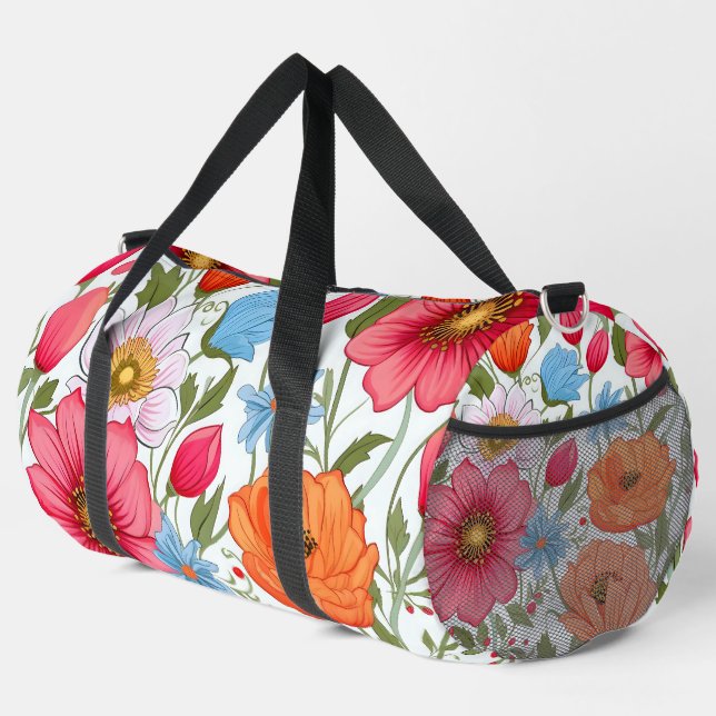 Blumenmuster Duffle Bag (Rechte Ecke)