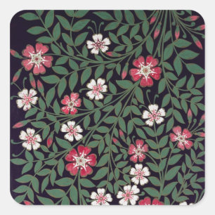 Blumenmuster durch J. Owen, 1863 Quadratischer Aufkleber