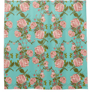 Blumenmuster Duschvorhang