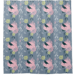 Blumenmuster Duschvorhang