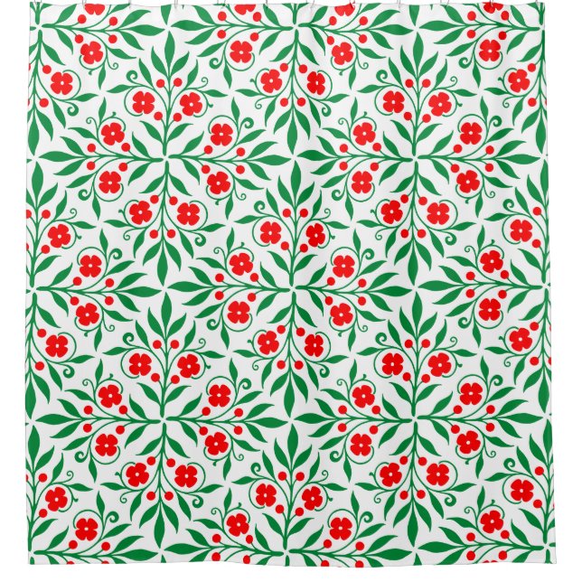 Blumenmuster Duschvorhang (Vorderseite)