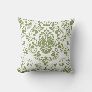 Blumenmuster-Elegant-Muster aus weißem und weißem  Kissen