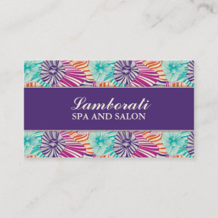 Blumenmuster Eleganter Friseur Salon Visitenkarte