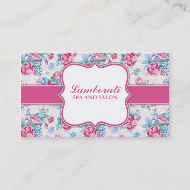 Blumenmuster-eleganter Mode-Designer-Stylist Visitenkarte (Vorderseite)
