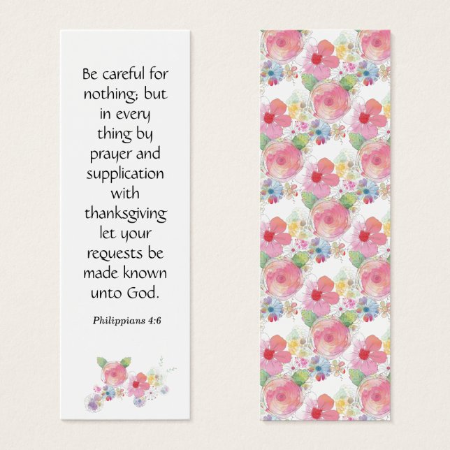 Blumenmuster Elegantes spirituelles Bibelverse Les (Vorne & Hinten)