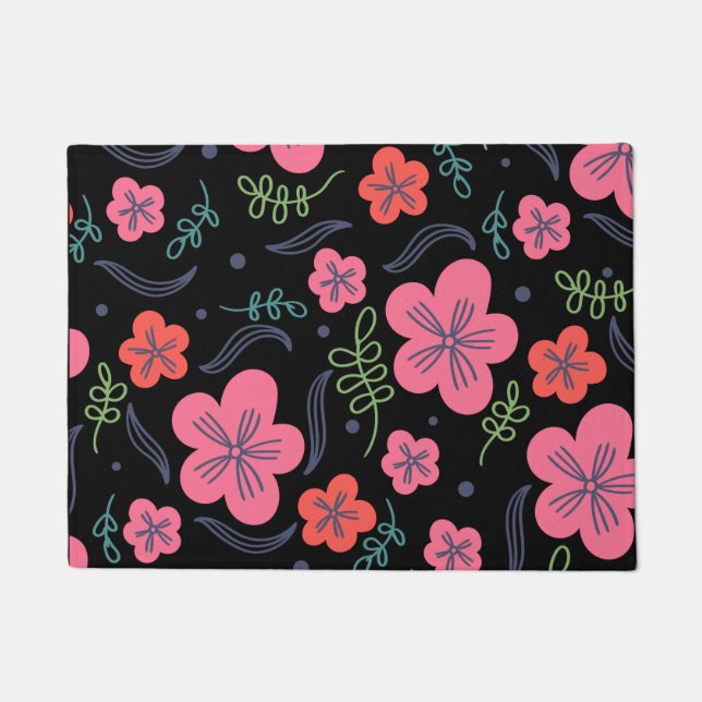 Blumenmuster farbenfroh schön fußmatte (Vorderseite)