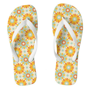 Blumenmuster farbenfrohe wilde Blumen abstrakt Flip Flops