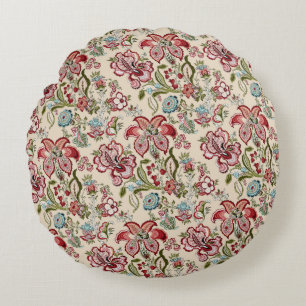 Blumenmuster Farbige trendige Blume Rosa Grün Rundes Kissen