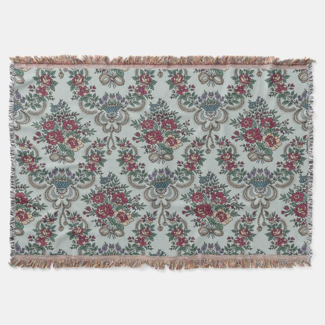 Blumenmuster Farbige trendige Blume und Blätter Decke (Vorderseite)