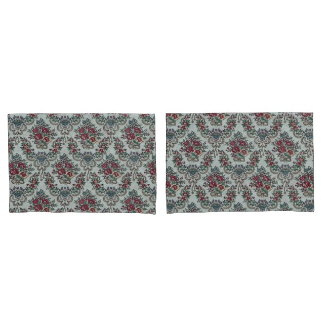 Blumenmuster Farbige trendige Blume und Blätter Kissenbezug (Vorderseite-Set)