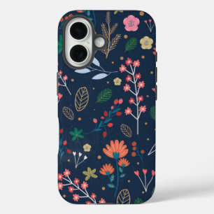 Blumenmuster farbiges Design iPhone 16 Hülle