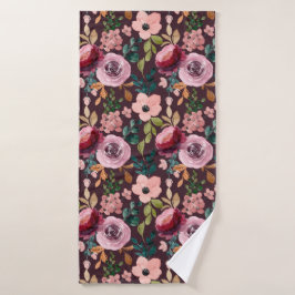 Blumenmuster Fashion Wasserfarbe farbig Badehandtuch