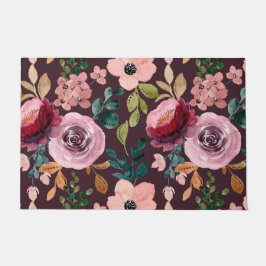Blumenmuster Fashion Wasserfarbe farbig Fußmatte