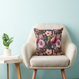 Blumenmuster Fashion Wasserfarbe farbig Kissen