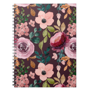Blumenmuster Fashion Wasserfarbe farbig Notizblock