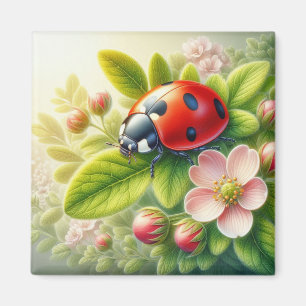 Blumenmuster/Federladybugs Magnet
