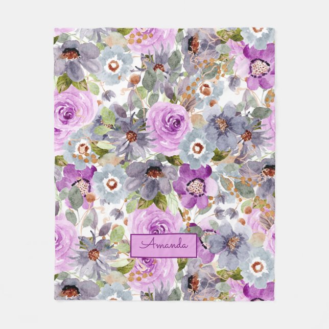 Blumenmuster Fleecedecke (Vorderseite)